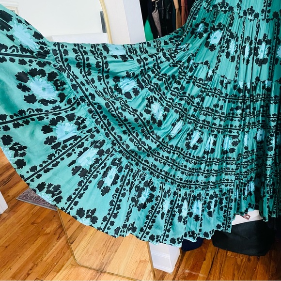 Omika Riviera Floral Maxi Dress Anthropologie XS Lisha Emerald Boho Cottagecore - Picture 15 of 15